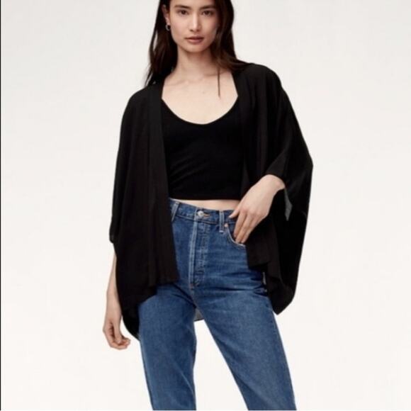 Talula Aritzia Black Short Sleeve Cardigan - Picture 1 of 6